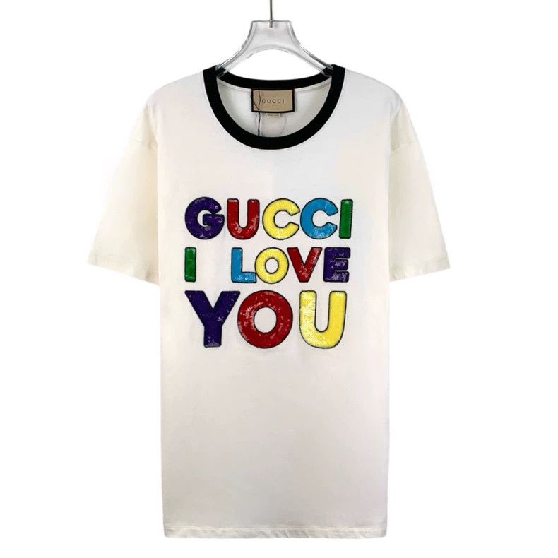 Gucci Gucci Beige letter sequin cotton short-sleeved T-shirt 2505 Size US M / EU 48-50 / 2 - 1 Thumbnail