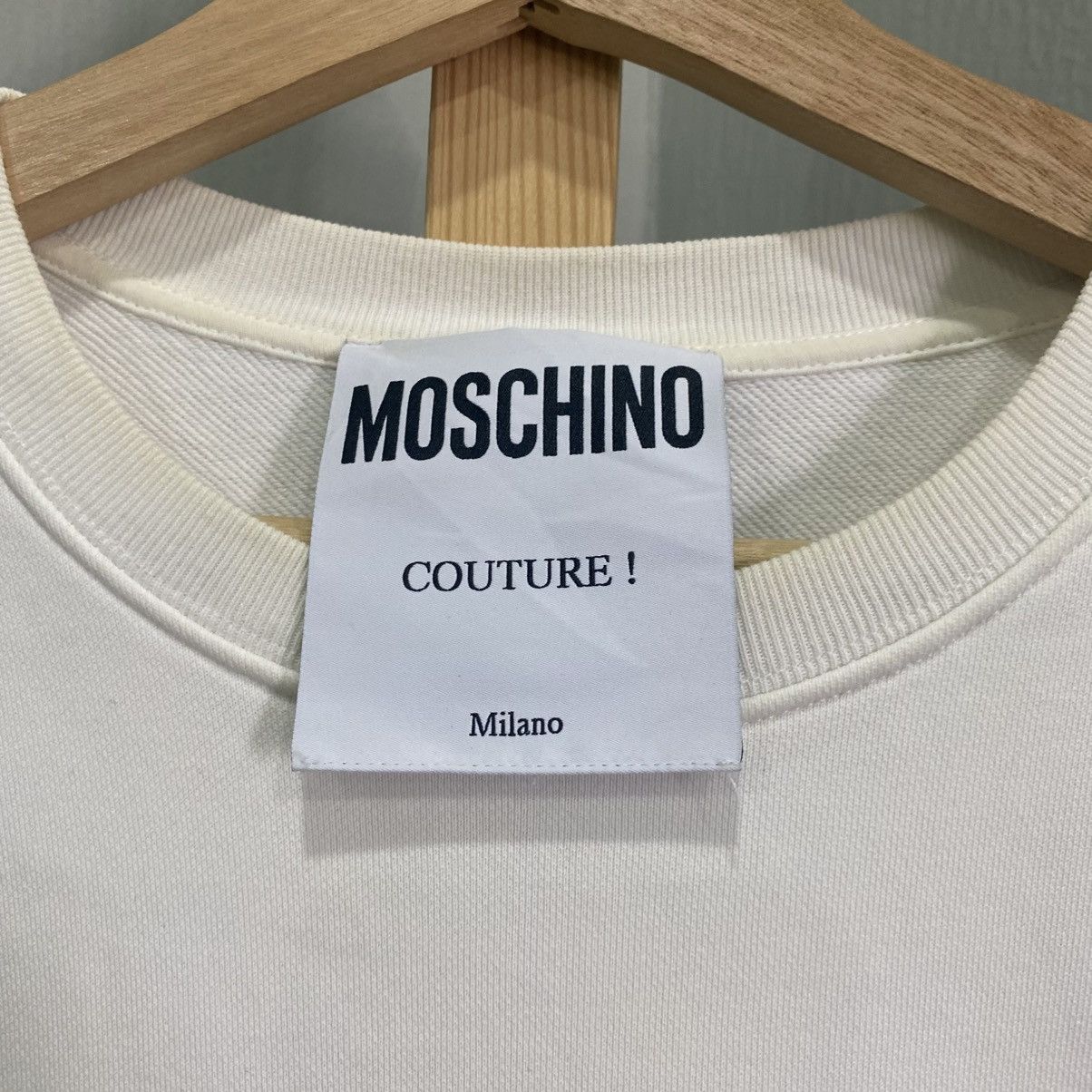 Moschino Moschino Couture Embroidered Big Logo Sweatshirt White Size US M / EU 48-50 / 2 - 13 Thumbnail