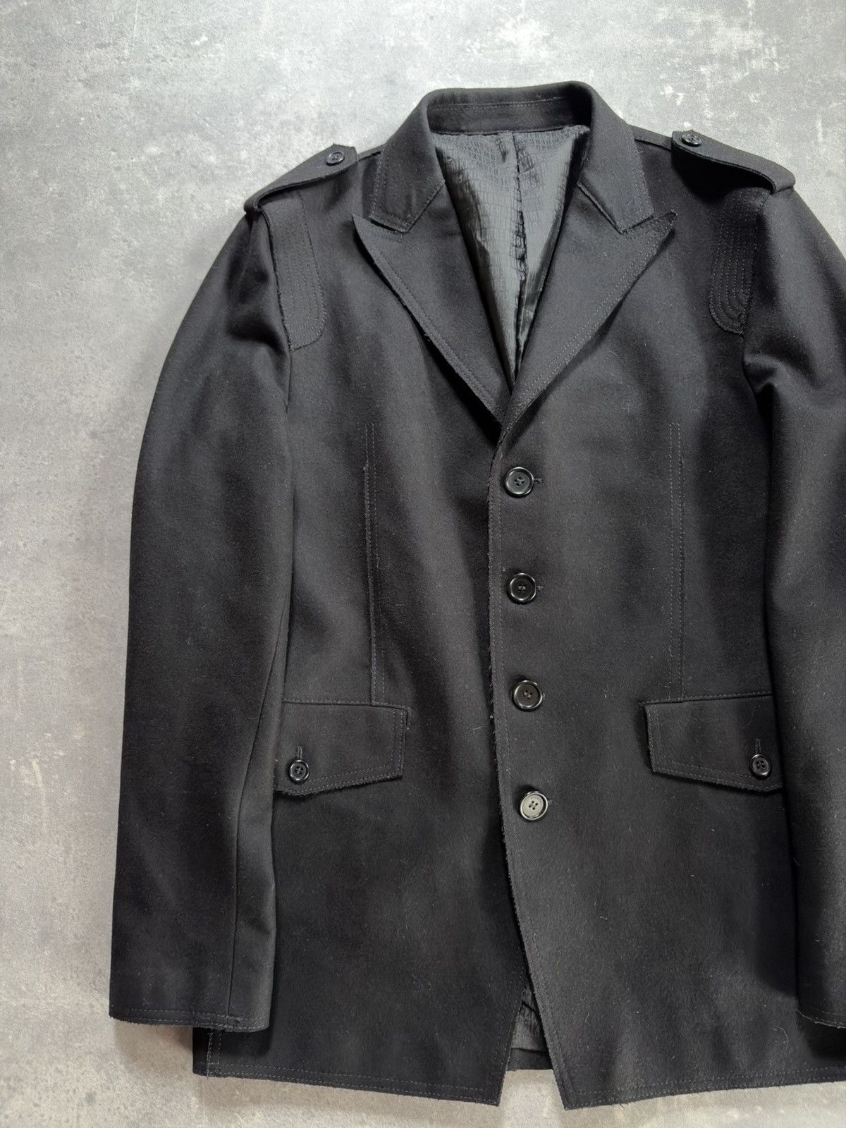 Dirk Bikkembergs 00s Dirk Bikkembergs Military Raw Edges Rare Blazer Jacket Size US L / EU 52-54 / 3 - 4 Thumbnail