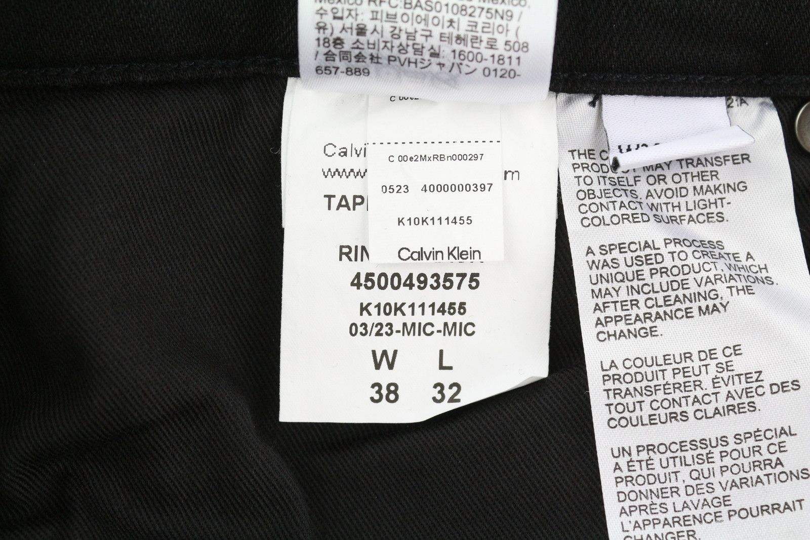 Calvin Klein TAPERED RINSE BLACK W38/L32 Stretch Denim Jeans 84962 Size US 38 / EU 54 - 9 Thumbnail