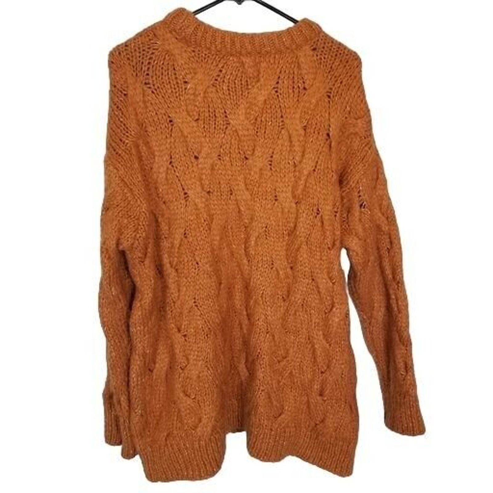 Zara ZARA Womens Cable Knit Wool Mohair Sweater Chunky Oversized Size S / US 4 / IT 40 - 8 Thumbnail