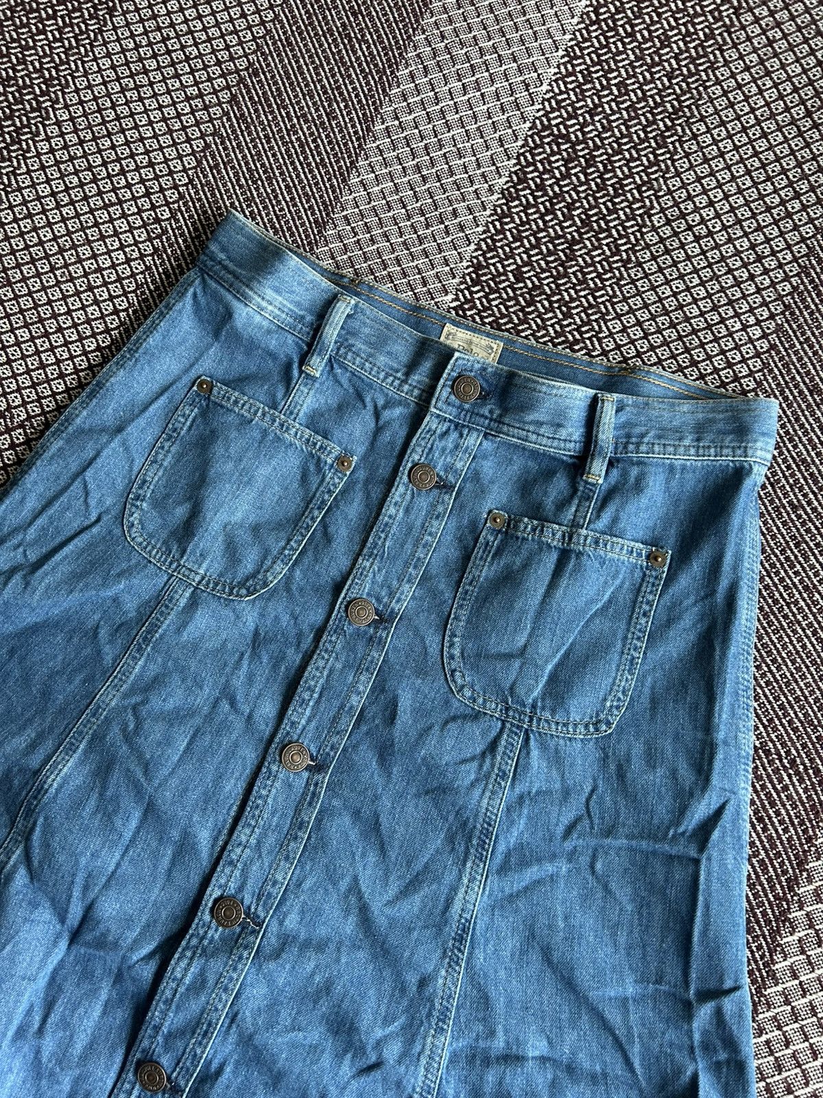 Japanese Brand × Polo Ralph Lauren Polo Ralph Lauren Denim Midi Skirt Streetwear Japanese Style Size 26" / US 2 / IT 38 - 3 Thumbnail