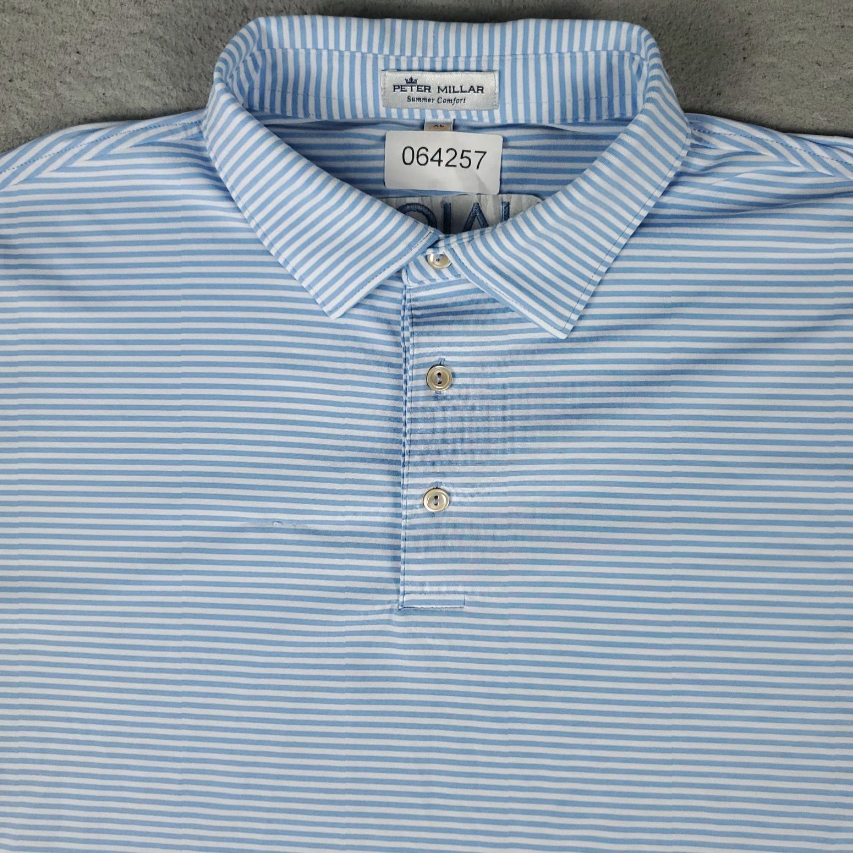 Peter Millar Peter Millar Polo Shirt Mens XL Blue Striped Summer Comfort Golf Short Sleeve Size US XL / EU 56 / 4 - 2 Thumbnail