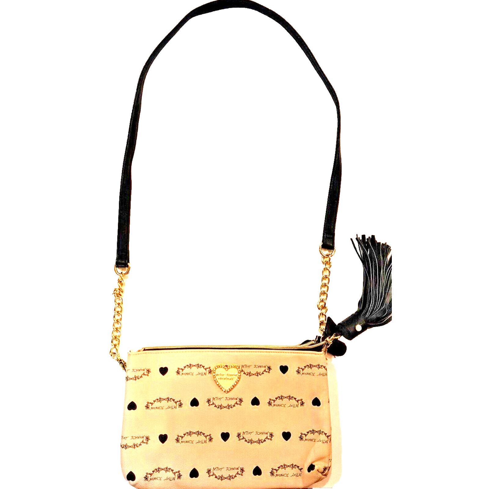 Betsey Johnson Betsey Johnson Women's Crossbdy Beige White Two Tone Leather Size ONE SIZE - 1 Thumbnail