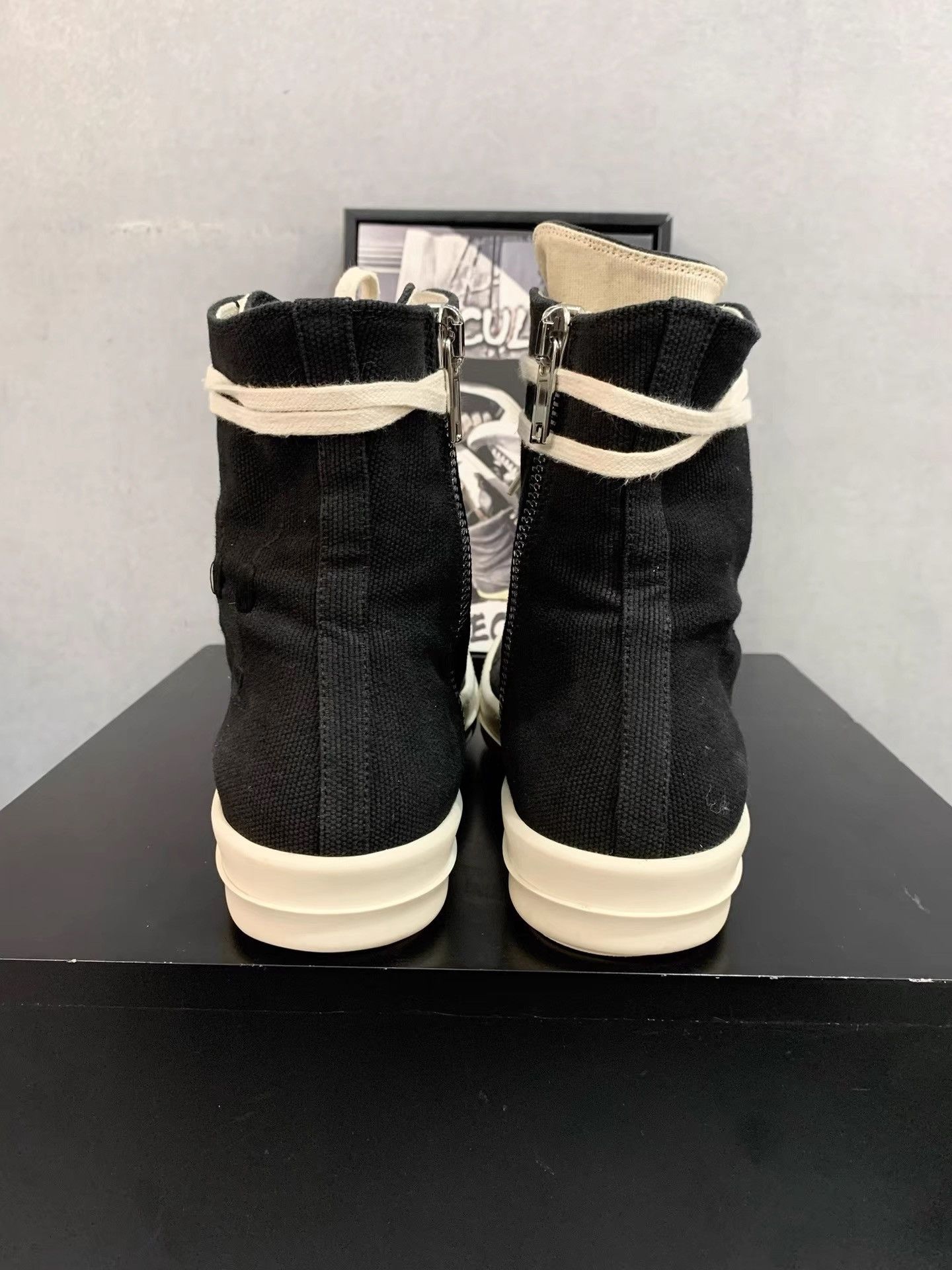 Rick Owens Rick Owens Black Canvas High Top Sneakers K34 Size US 8 / EU 41 - 7 Thumbnail