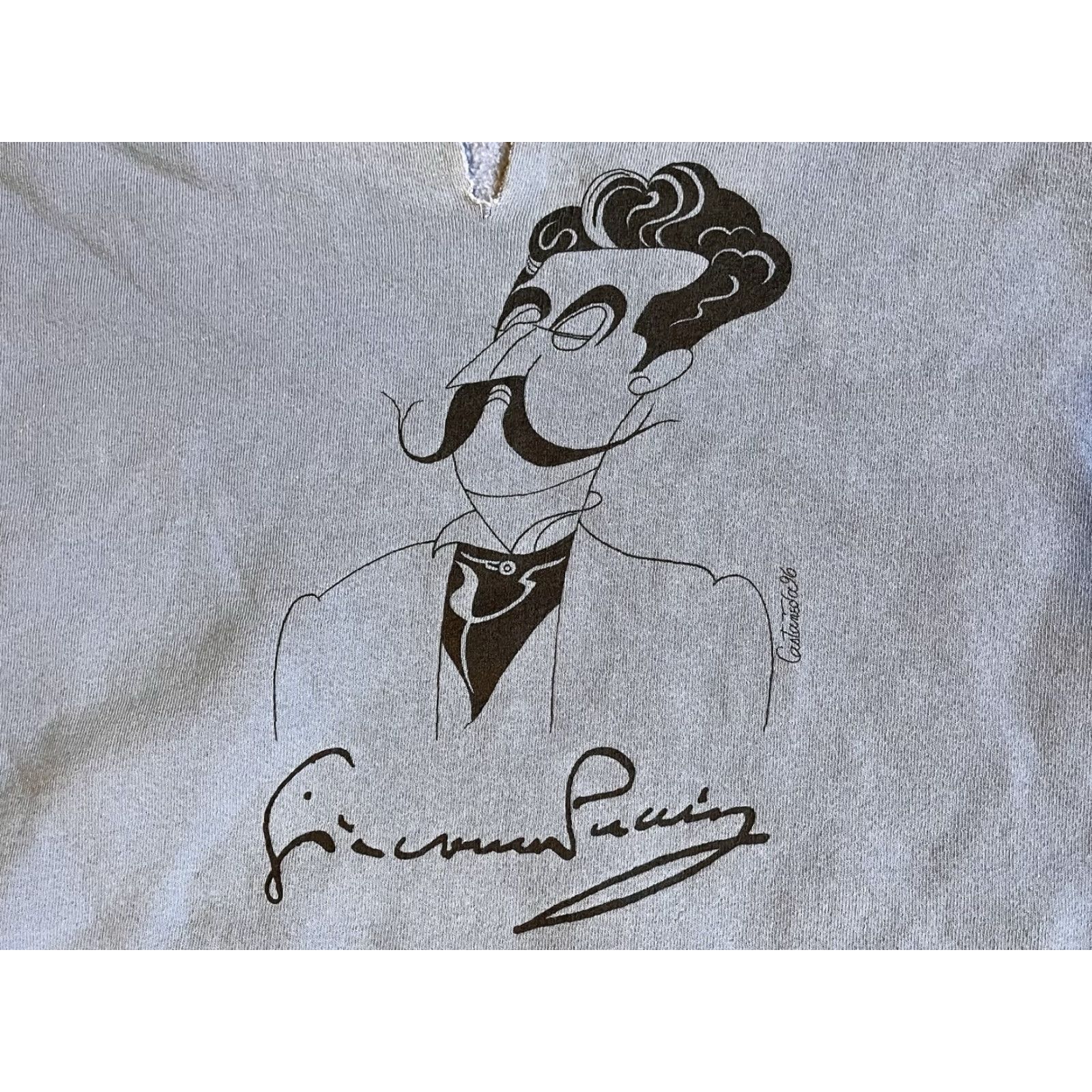 Vintage VINTAGE Giacomo Puccini Opera Crop Sweatshirt Women’s XL Blue Grey 90s Size XL / US 12-14 / IT 48-50 - 3 Thumbnail