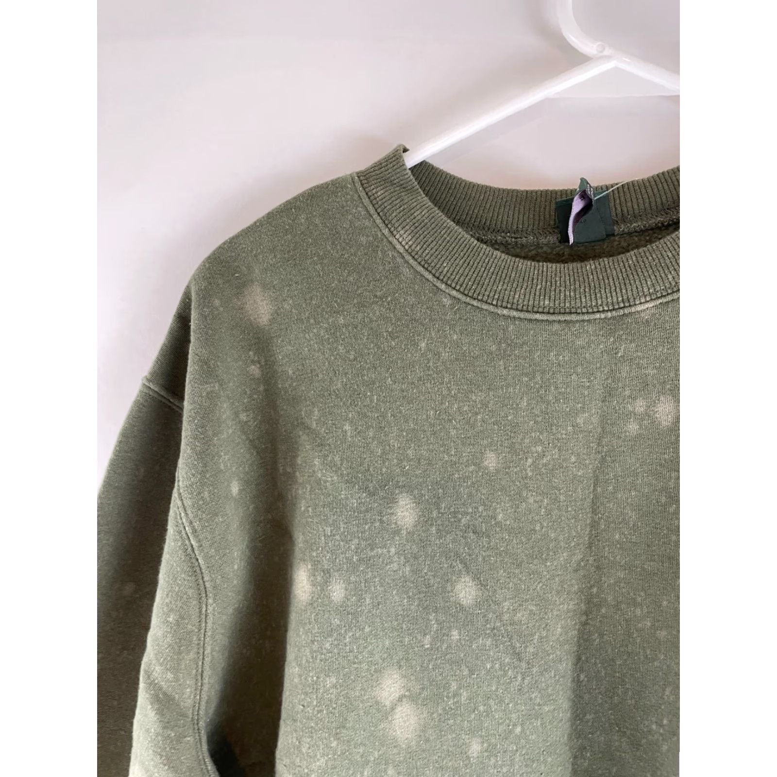 Vintage Wild Fable Sweater Women's XL Green Long Sleeve Round Neck NWT Bleach Spots Size XL / US 12-14 / IT 48-50 - 3 Thumbnail