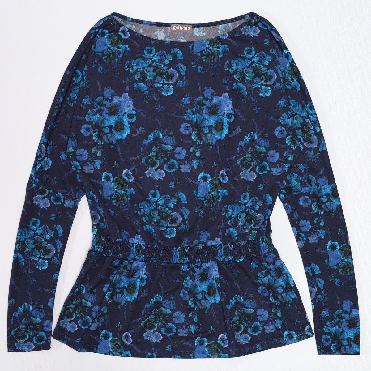 John Galliano Galliano Floral Print Flower Blue Top Longsleeve Blouse Size S / US 4 / IT 40 - 1 Thumbnail