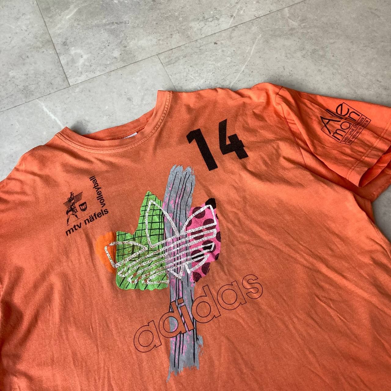 Adidas Vintage 90s Adidas Volleyball Marathon Boxy Oversized Tee Size US XL / EU 56 / 4 - 2 Thumbnail