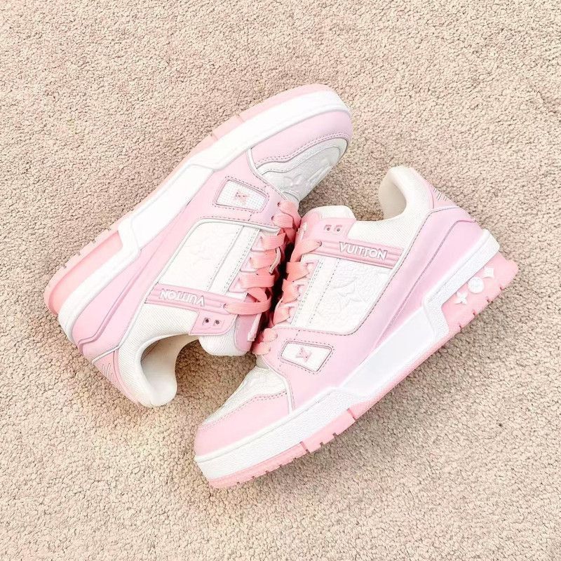 Louis Vuitton Louis Vuitton Trainer Low Top Sneakers in Rose Pink -2508 Size US 7.5 / EU 40-41 - 3 Thumbnail