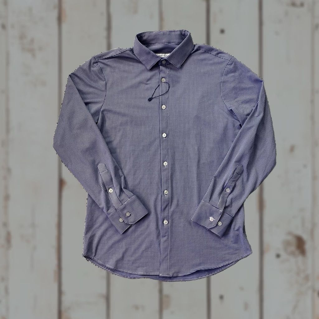 Mizzen+Main MIZZEN + MAIN Blue Plaid Long Sleeve Shirt Men's Large Trim Fit Shirt Size US L / EU 52-54 / 3 - 1 Thumbnail