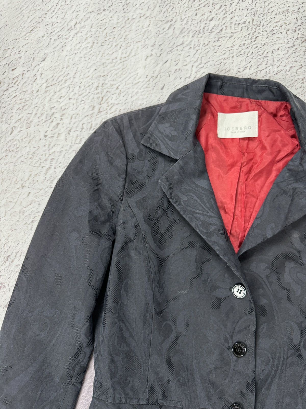 Iceberg Iceberg vintage paisley navy blue silk cotton blazer jacket Size M / US 6-8 / IT 42-44 - 9 Thumbnail