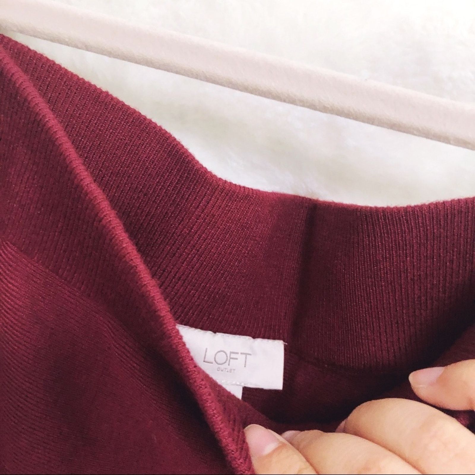 Loft LOFT Crimson Red Sweater Flippy Skirt Size 28" / US 6 / IT 42 - 6 Thumbnail
