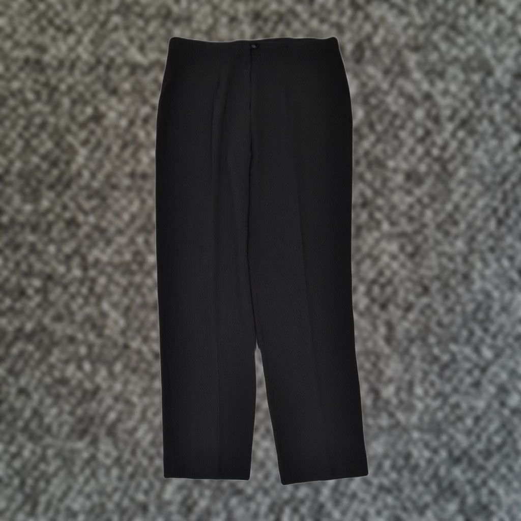 Vintage VINTAGE Womens Tapered Casual Trousers Black Polyester IT 46 Large W30 L30 Size 36" / US 14 / IT 50 - 1 Thumbnail