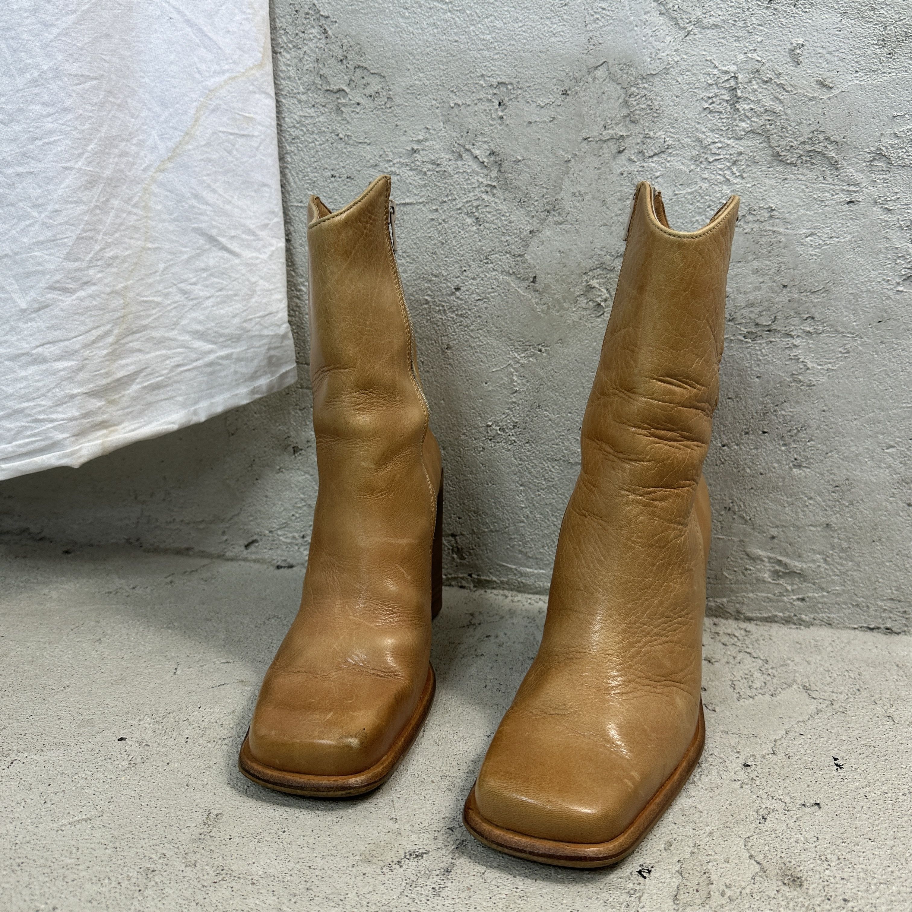 Vintage Vintage Leather Destroy Square Toe Shoes Size US 6 / IT 36 - 3 Thumbnail