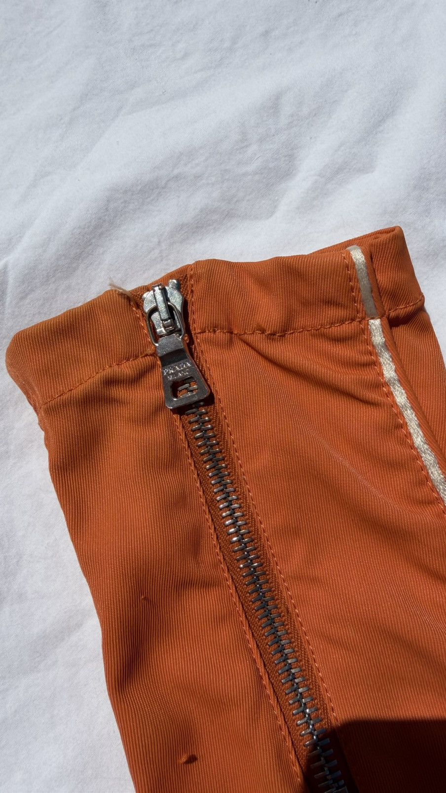Prada SS2002 Prada Orange Nylon Biker Jacket Size US XS / EU 42 / 0 - 5 Thumbnail