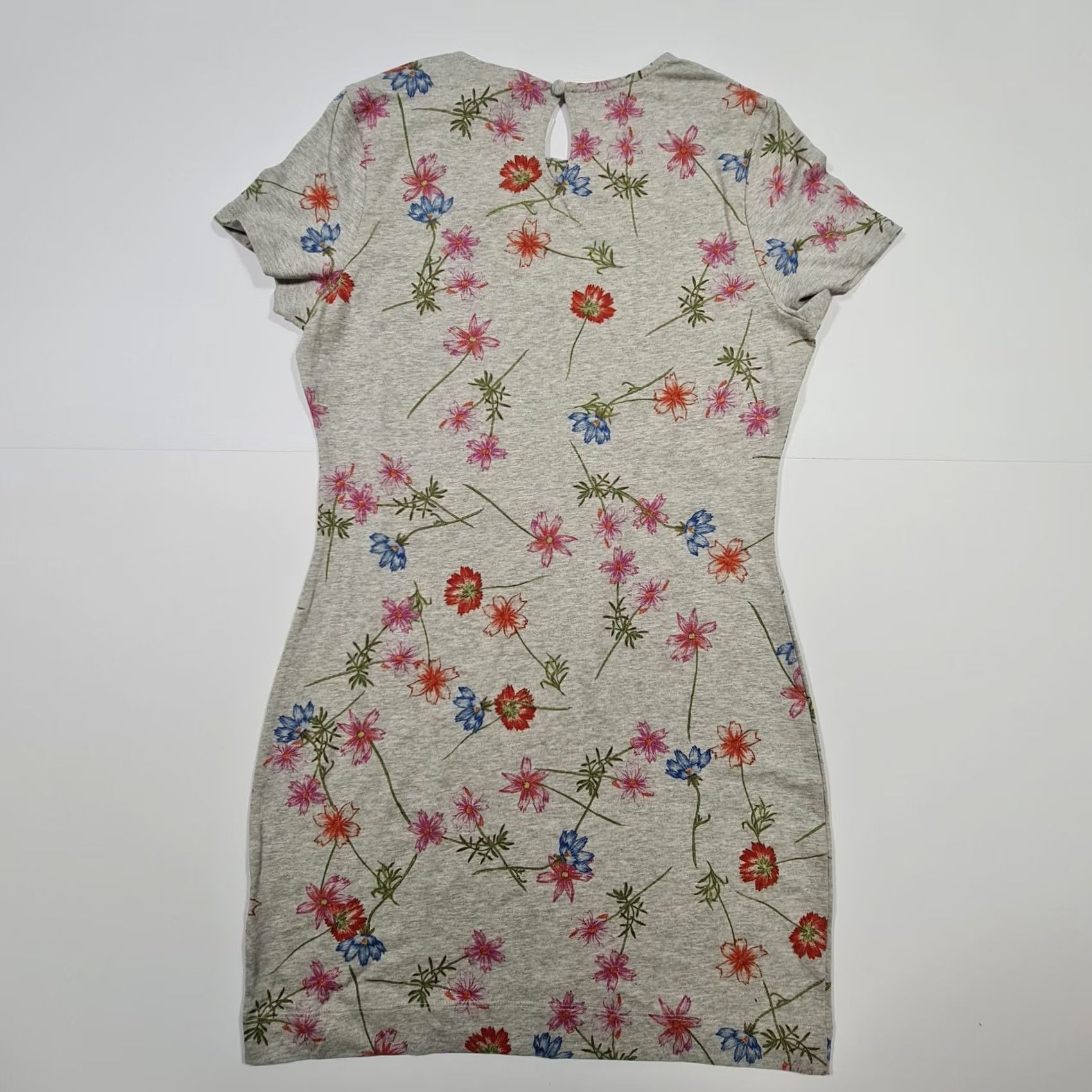 French Connection French Connection Womens Dress Grey 12 UK Floral Short Sleeves Jersey Bodycon Dress Size XL / US 12-14 / IT 48-50 - 5 Thumbnail