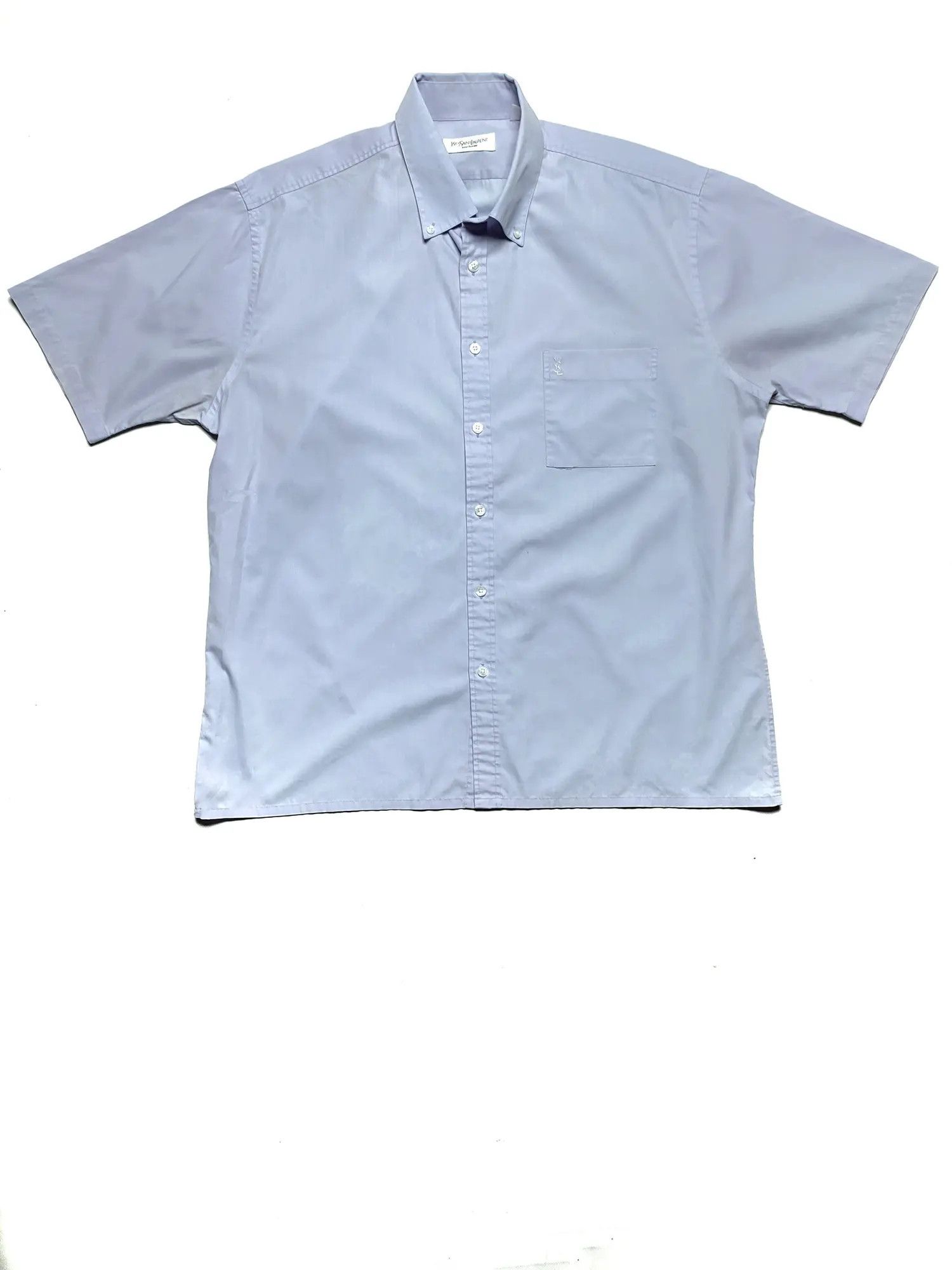 Vintage × Yves Saint Laurent Vintage YSL purple button shirt Size US XL / EU 56 / 4 - 1 Thumbnail