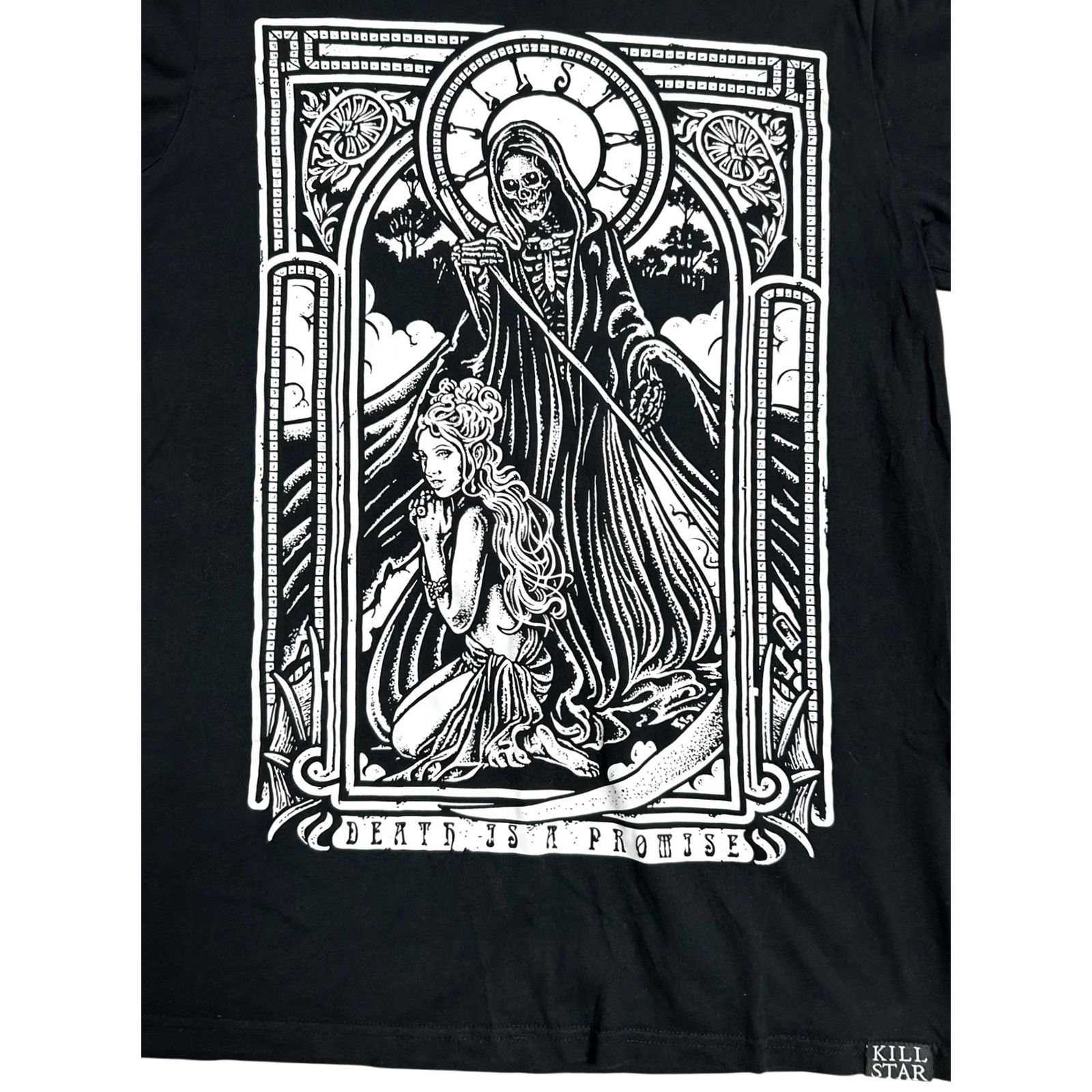 Killstar VINTAGE Killstar Grim Reaper Tarot Card Black Short Sleeve Shirt Unisex Adult Large Size US L / EU 52-54 / 3 - 4 Thumbnail