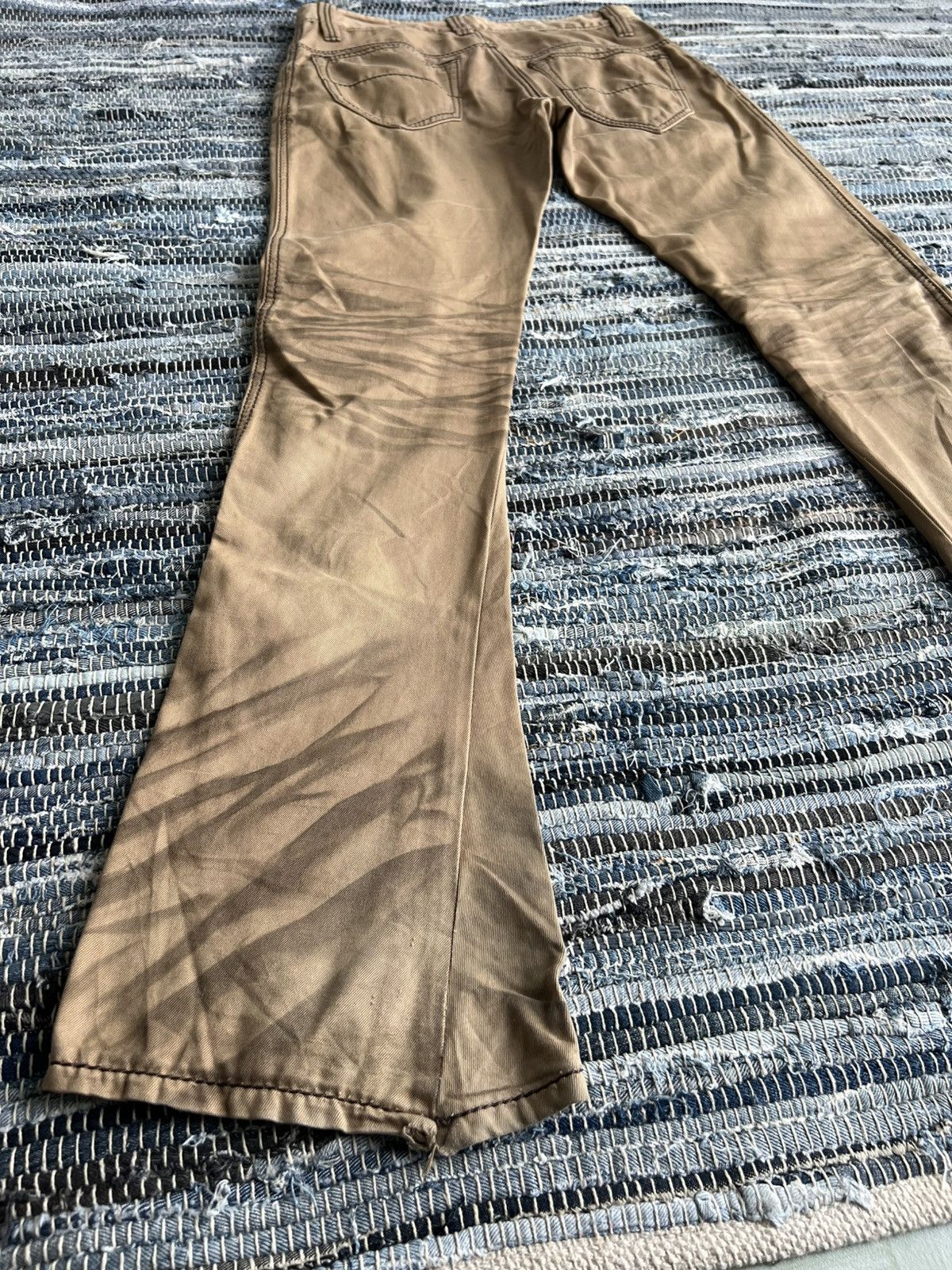 BUFFALO BOBS SUPER FLARE Y2K Buffalo Bobs Muddy Faded Boot Cut Pants Size US 31 - 1 Thumbnail