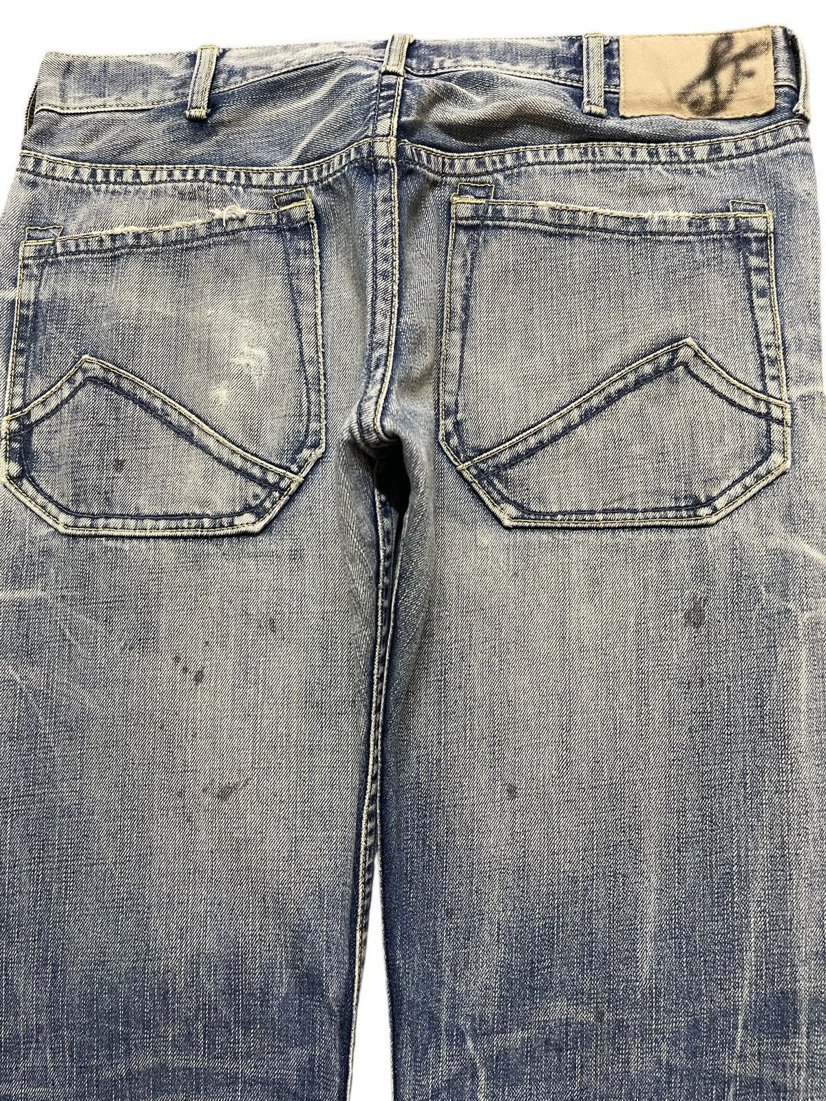 14th Addiction Vintage Japanese Brand Blue Faded Wash Distress Loose Jeans Size US 32 / EU 48 - 5 Thumbnail