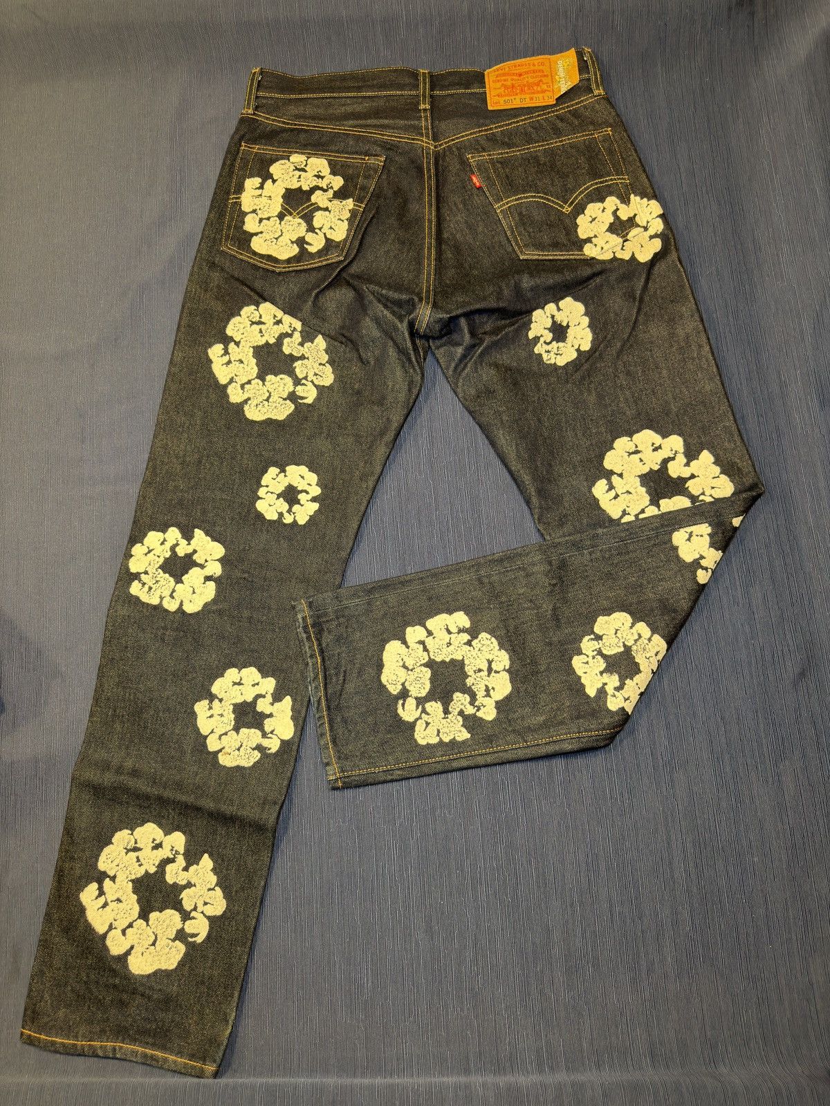 DENIM TEARS × Levi's Denim Tears Cotton Wreath Raw Denim Size US 31 - 5 Thumbnail