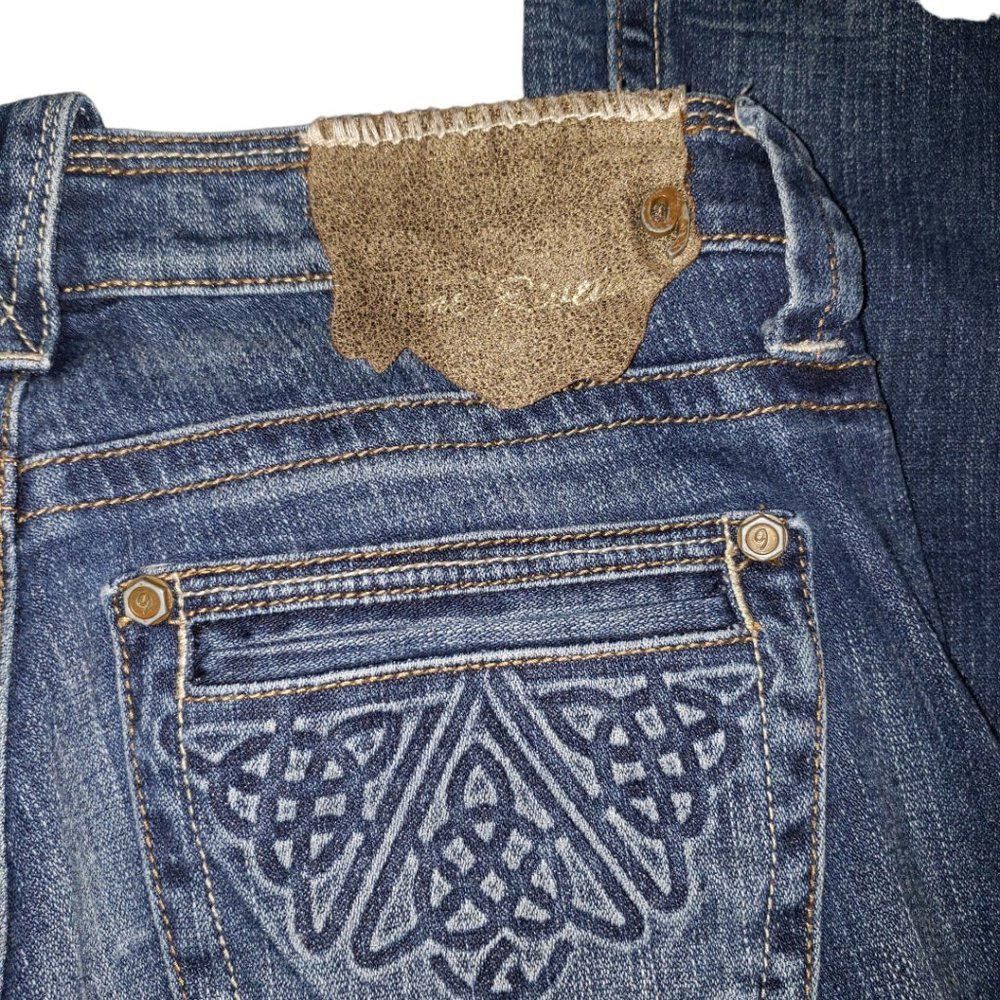 Designer CT179 Juniors Nine Rivets Size 7 Straight Leg Vintage Jeans Size 24" / US 00 / IT 34 - 4 Thumbnail