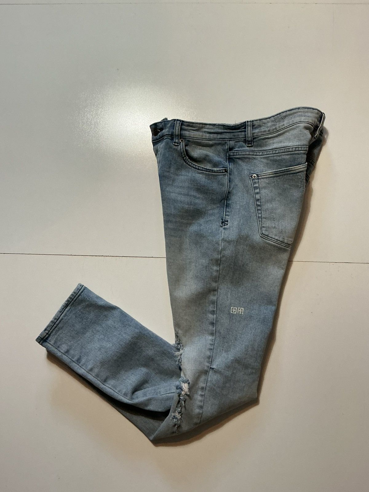Ksubi $195 Ksubi Chitch Philly Distressed Button Fly Denim Jeans Size US 32 / EU 48 - 4 Thumbnail