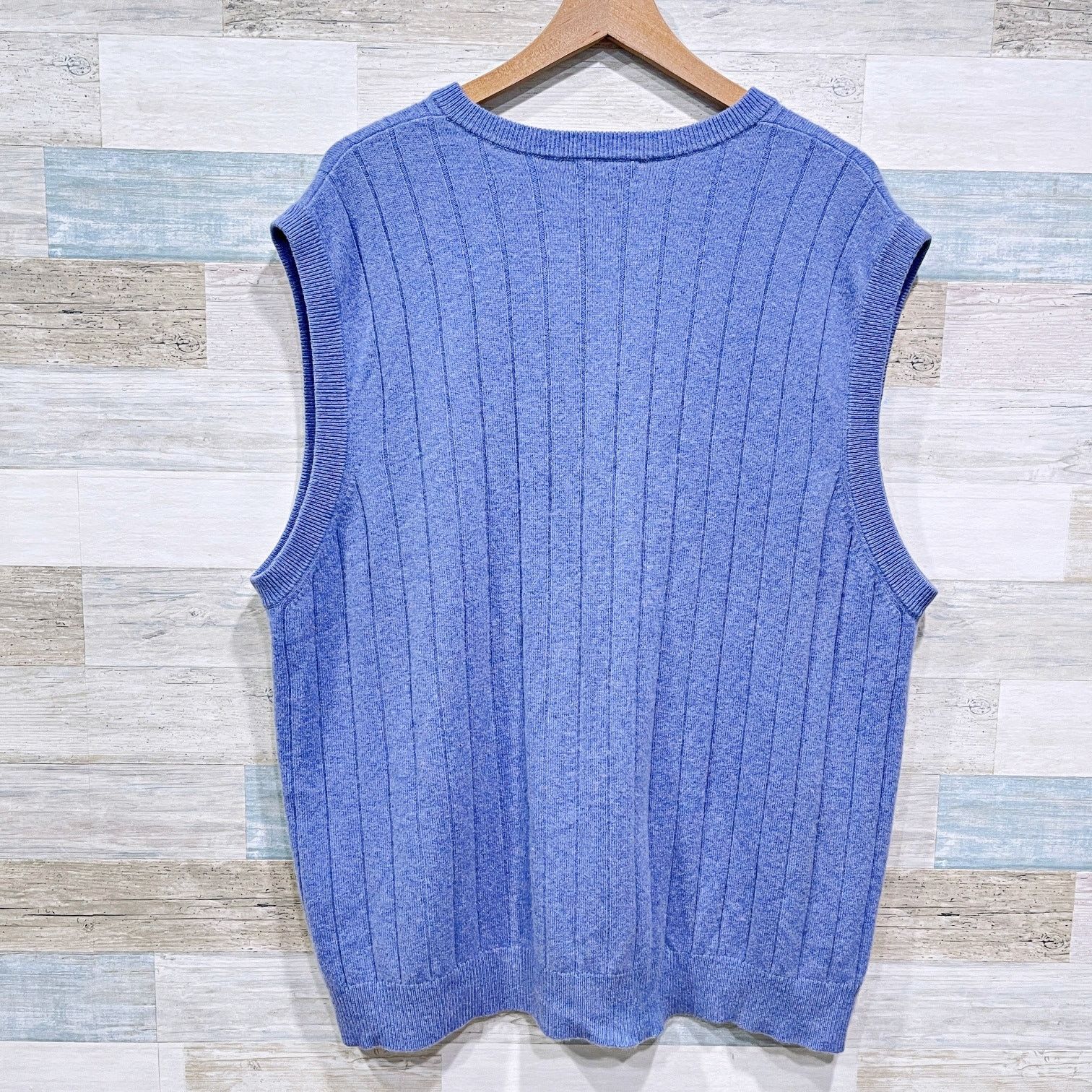 Lands' End Lands End Ribbed 100% Cashmere Sweater Blue V Neck XXL Size US XXL / EU 58 / 5 - 3 Thumbnail