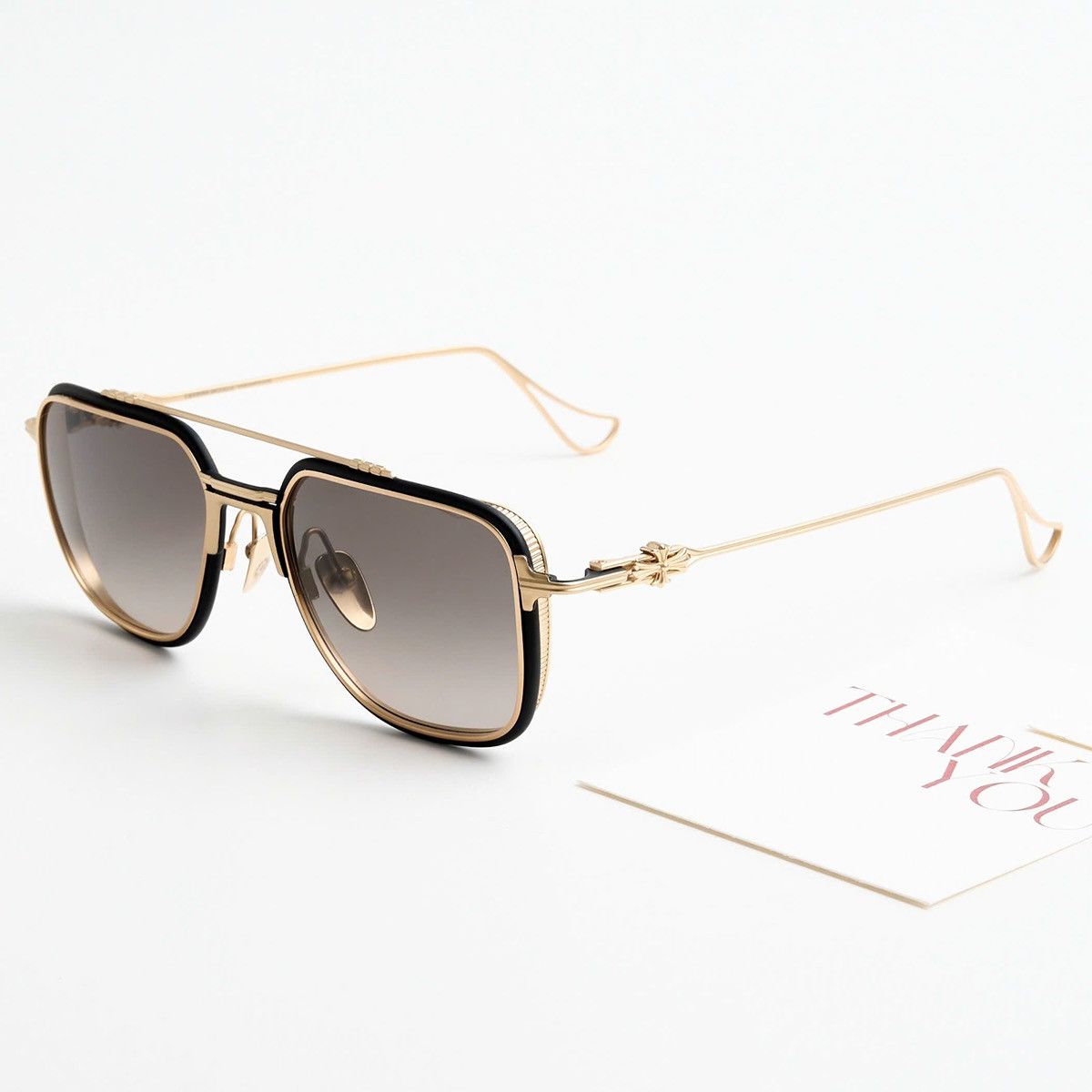 Chrome Hearts CHROME HEARTS HUMPSTER MATTE BLACK/ GOLD PLATED SUNGLASSES Size ONE SIZE - 2 Thumbnail