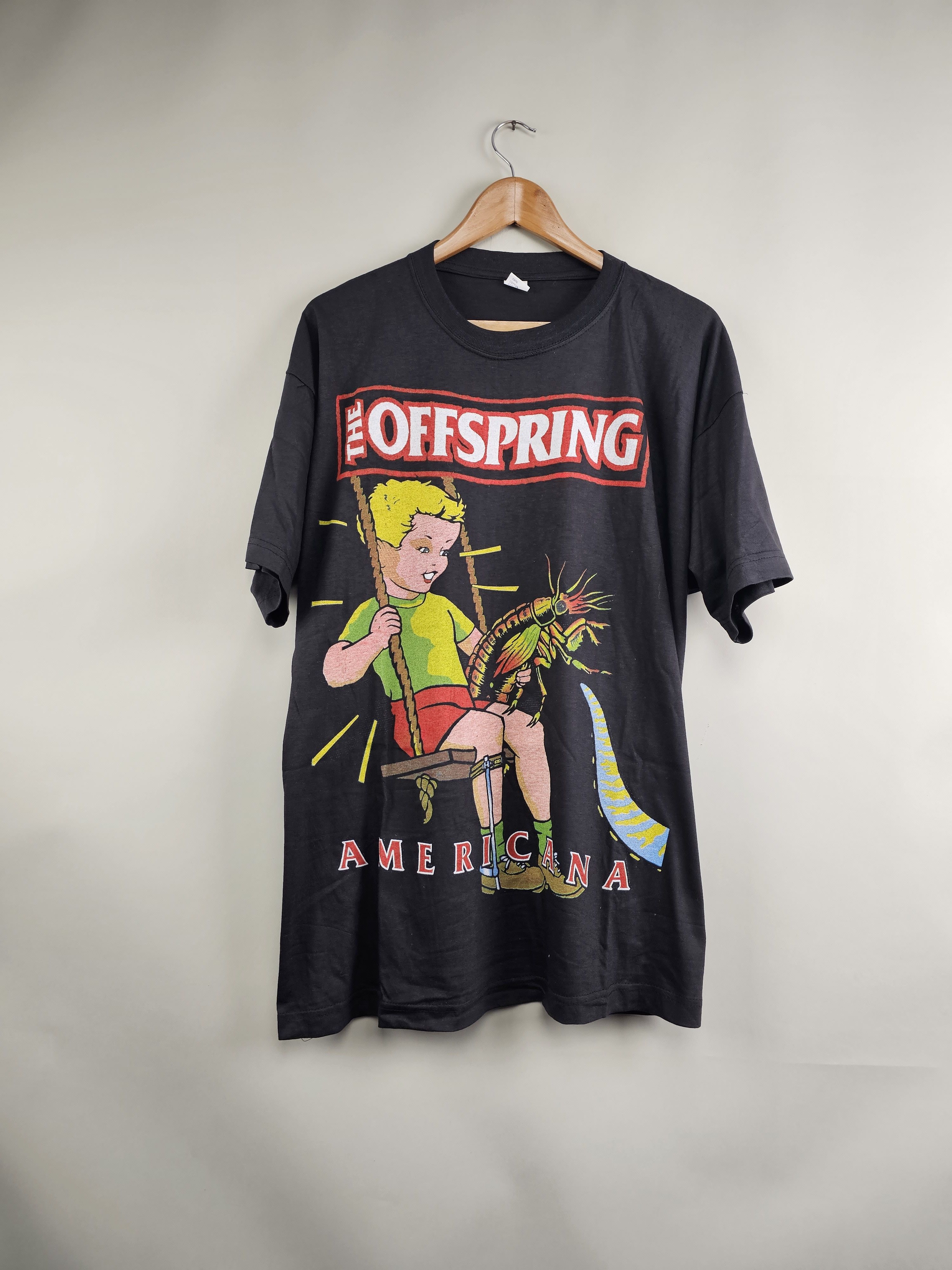 image of Band Tees x Rock Tees 90's The Offspring Americana Frank Kozik in Black, Men's (Size 2XL)