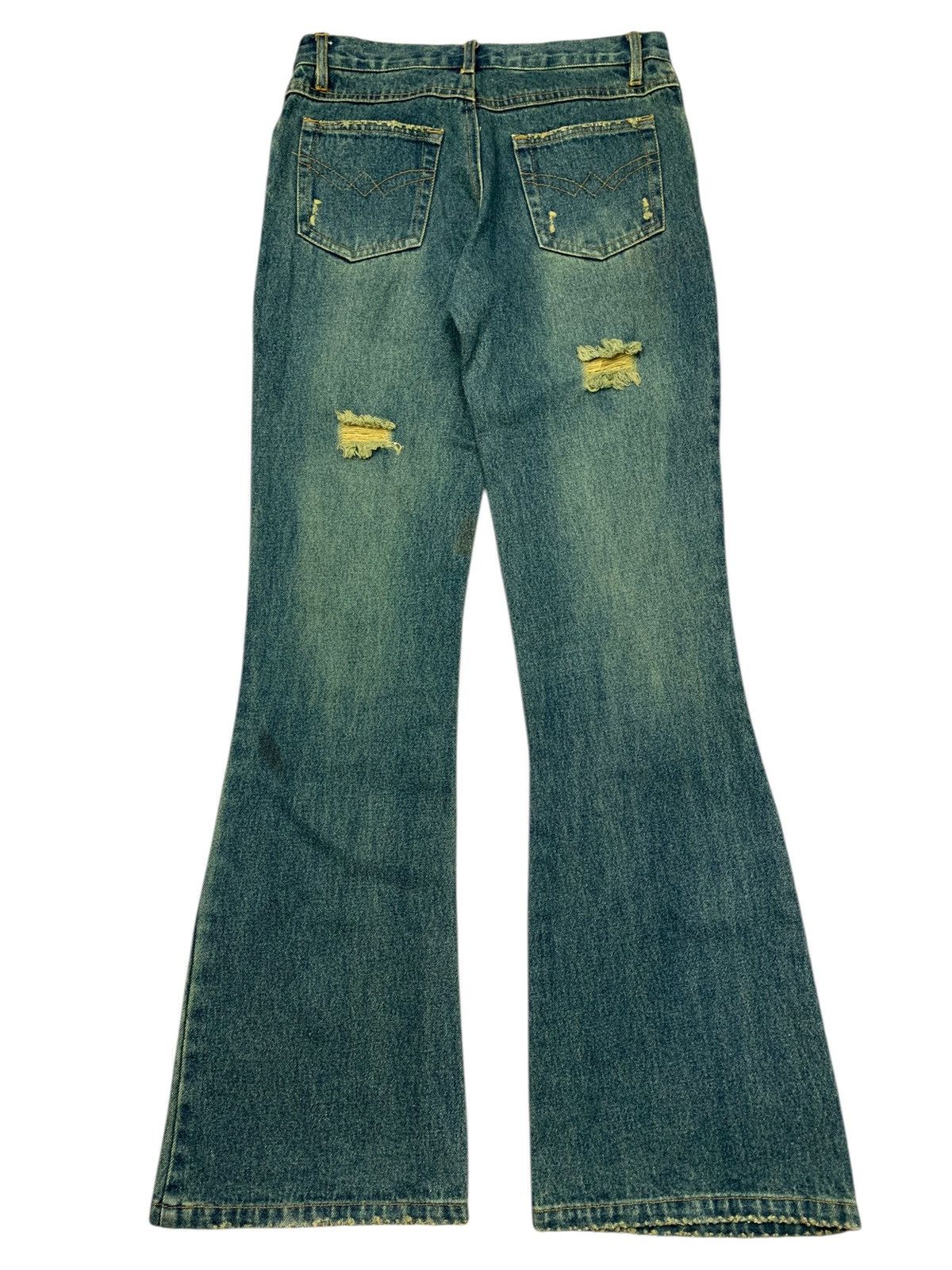 If Six Was Nine Revolt japanese brand distrassed riped flare jeans Size US 28 / EU 44 - 6 Thumbnail