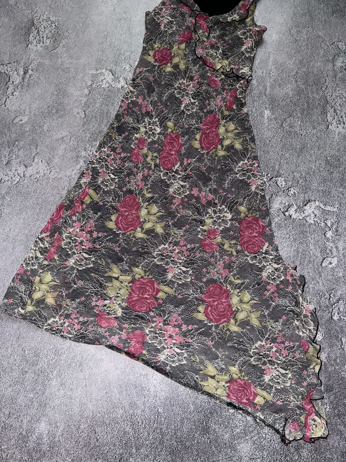 Jean Paul Gaultier × Vintage Mesh dress all printed flowers like motiv Jean Paul Gaultier Size M / US 6-8 / IT 42-44 - 5 Thumbnail