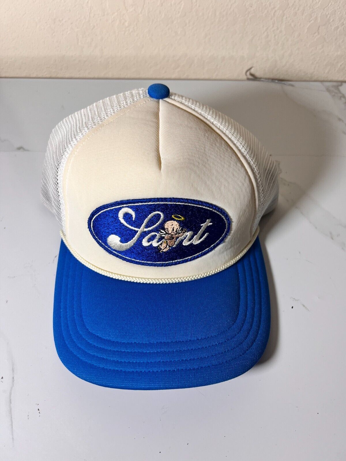 Saint Mxxxxxx Baby Michael Cap White Blue
