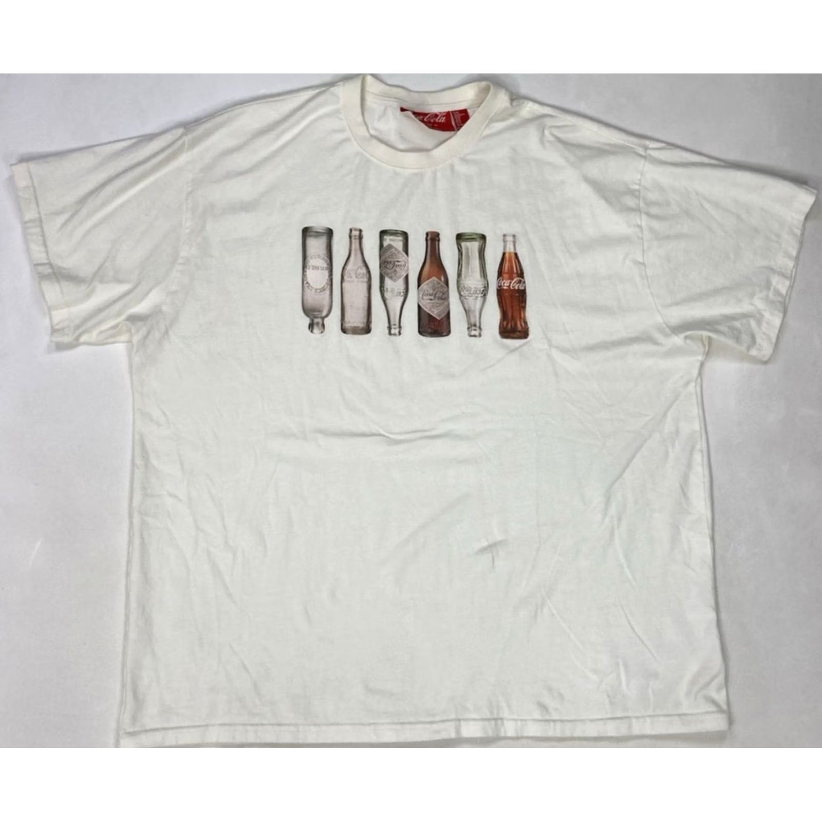 Vintage Coca Cola T-Shirt Graphic Print Retro Cotton Short Sleeve Men XL Ivory Size US XL / EU 56 / 4 - 2 Thumbnail