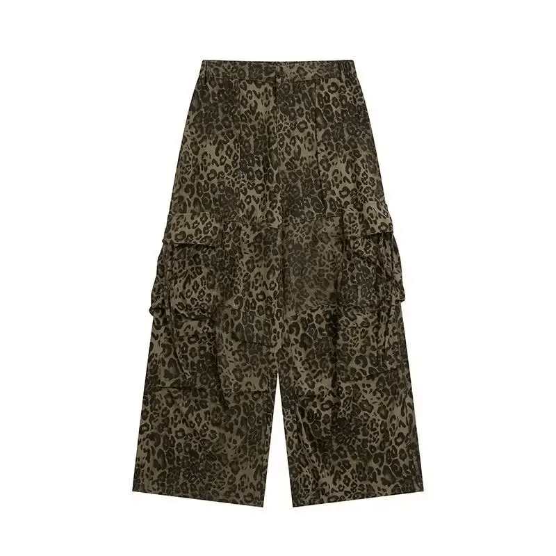Japanese Brand × Vintage Leopard print parachute pleated cargo wide-leg pants Size US 32 / EU 48 - 5 Thumbnail