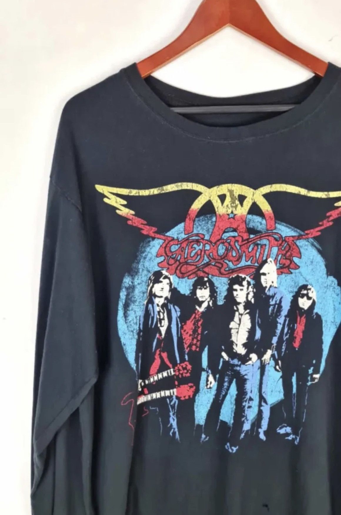 Vintage Aerosmith vintage long sleeve rocks tour tshirt small detail Size US XL / EU 56 / 4 - 4 Thumbnail