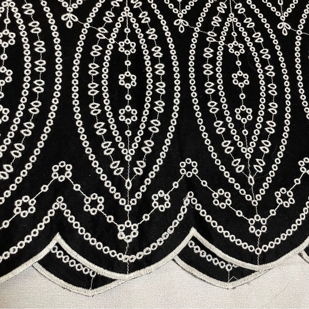 Loft New LOFT Cotton Black White Embroidered Scalloped Shift Ski Size 32" / US 10 / IT 46 - 5 Thumbnail