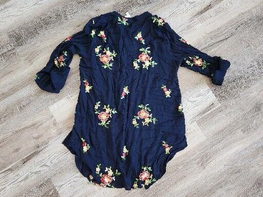 Designer Forgotten Grace Anthropologie Embroidered Tunic Top Plus 1x Size XL / US 12-14 / IT 48-50 - 2 Thumbnail