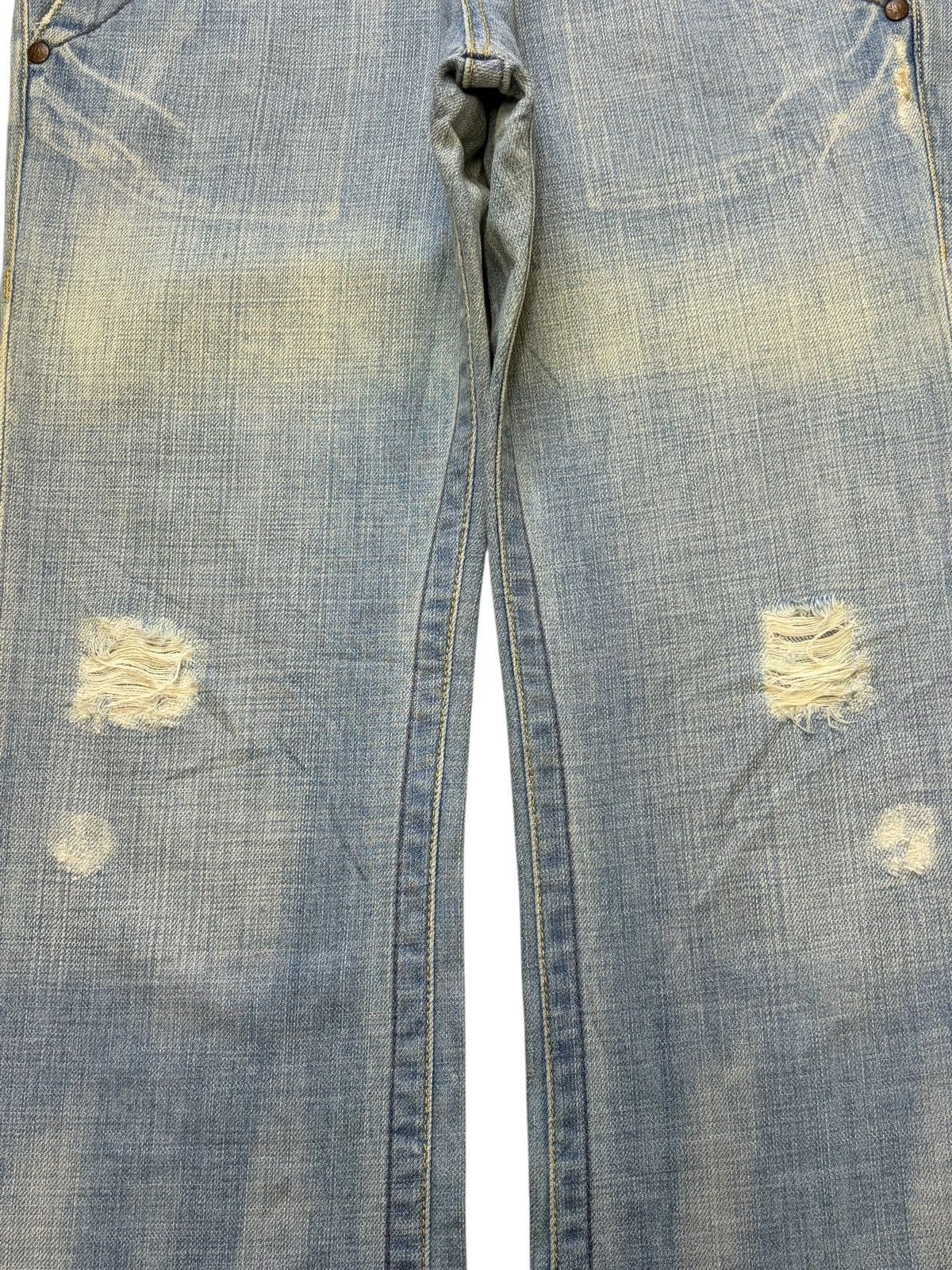 Edwin Vintage Japanese Brand Faded Wash Distress Flare Jeans Size 31" - 3 Thumbnail