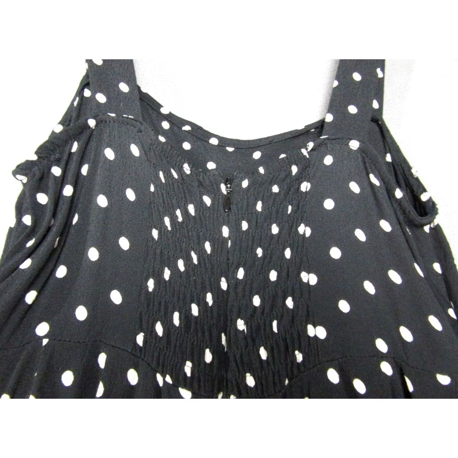Madewell Madewell Jumpsuit Womens Black Polka Dot Viscose Square Neck Tank Wide Leg 00 Size 24" / US 00 / IT 34 - 6 Thumbnail