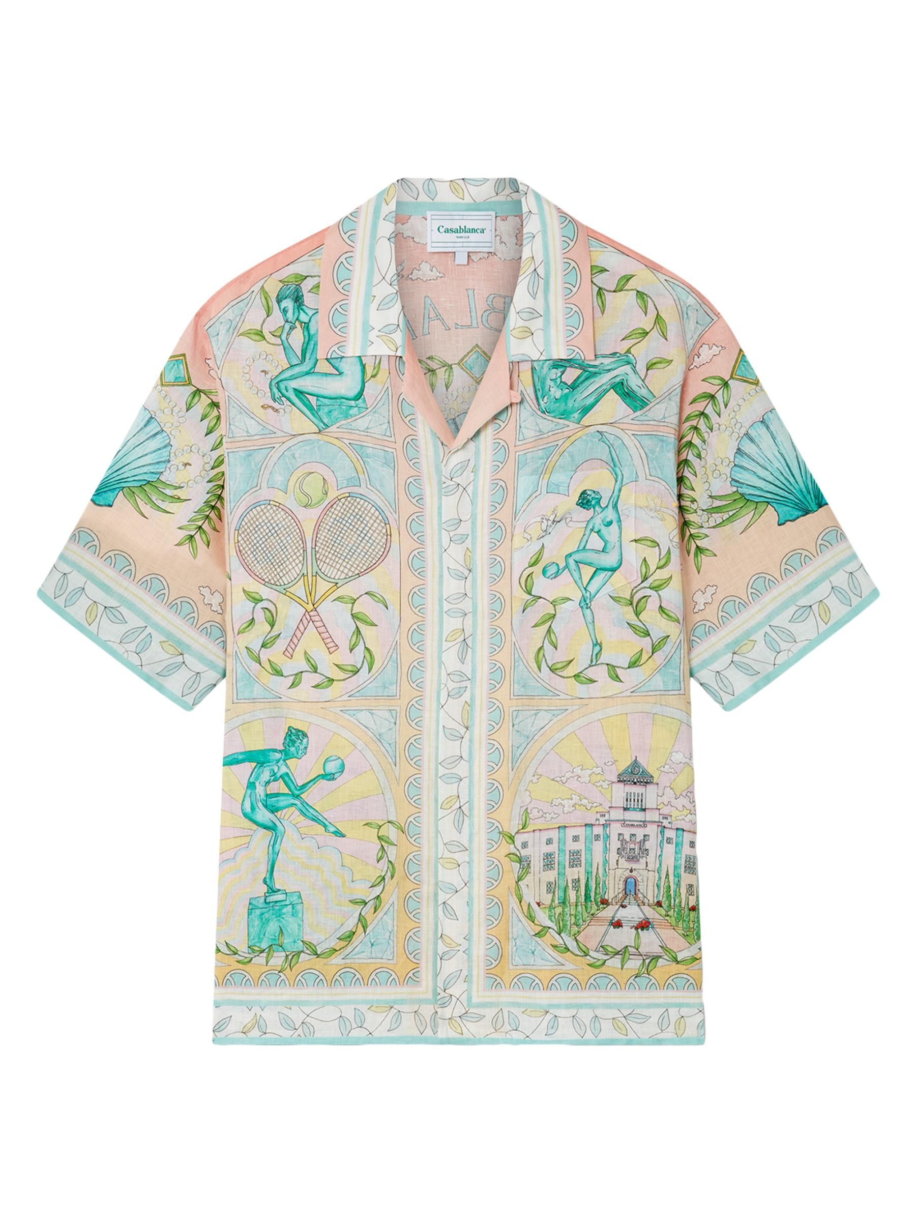 Casablanca os11x0725 Cuban Collar Short-Sleeve Shirt in Multicolor Size US XL / EU 56 / 4 - 1 Thumbnail