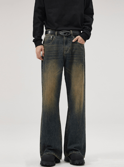 Japanese Brand Men's retro loose straight distressed flared jeans Size US 32 / EU 48 - 1 Thumbnail