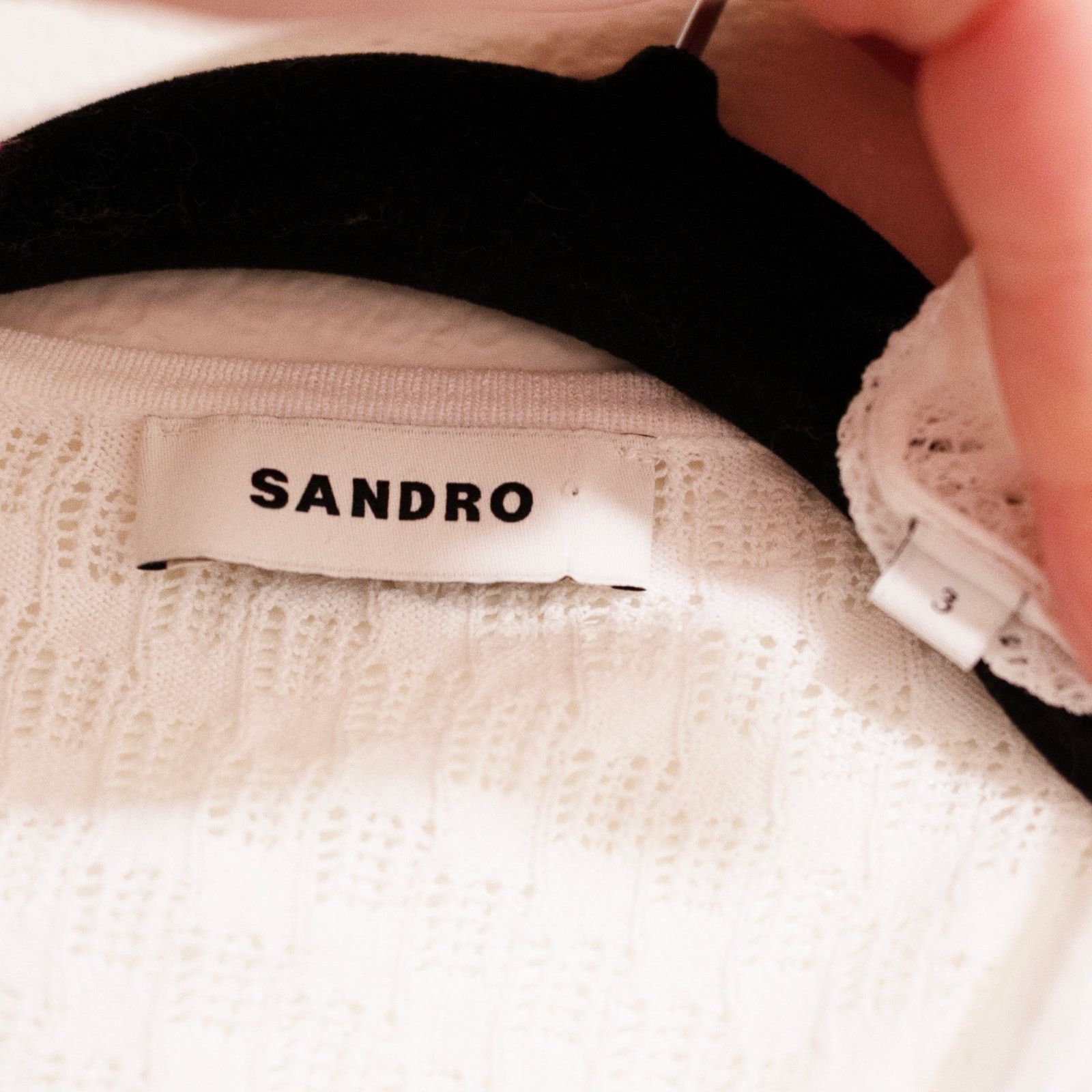 Sandro Sandro Tahys Pointelle Ring Top Size L / US 10 / IT 46 - 6 Thumbnail