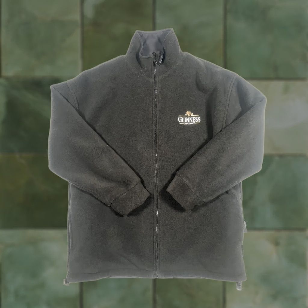 Vintage Guinness Jacket Mens Medium Black Reversible Puffer Coat Fleece Full Zip Pockets Beers Theme Size US M / EU 48-50 / 2 - 1 Thumbnail