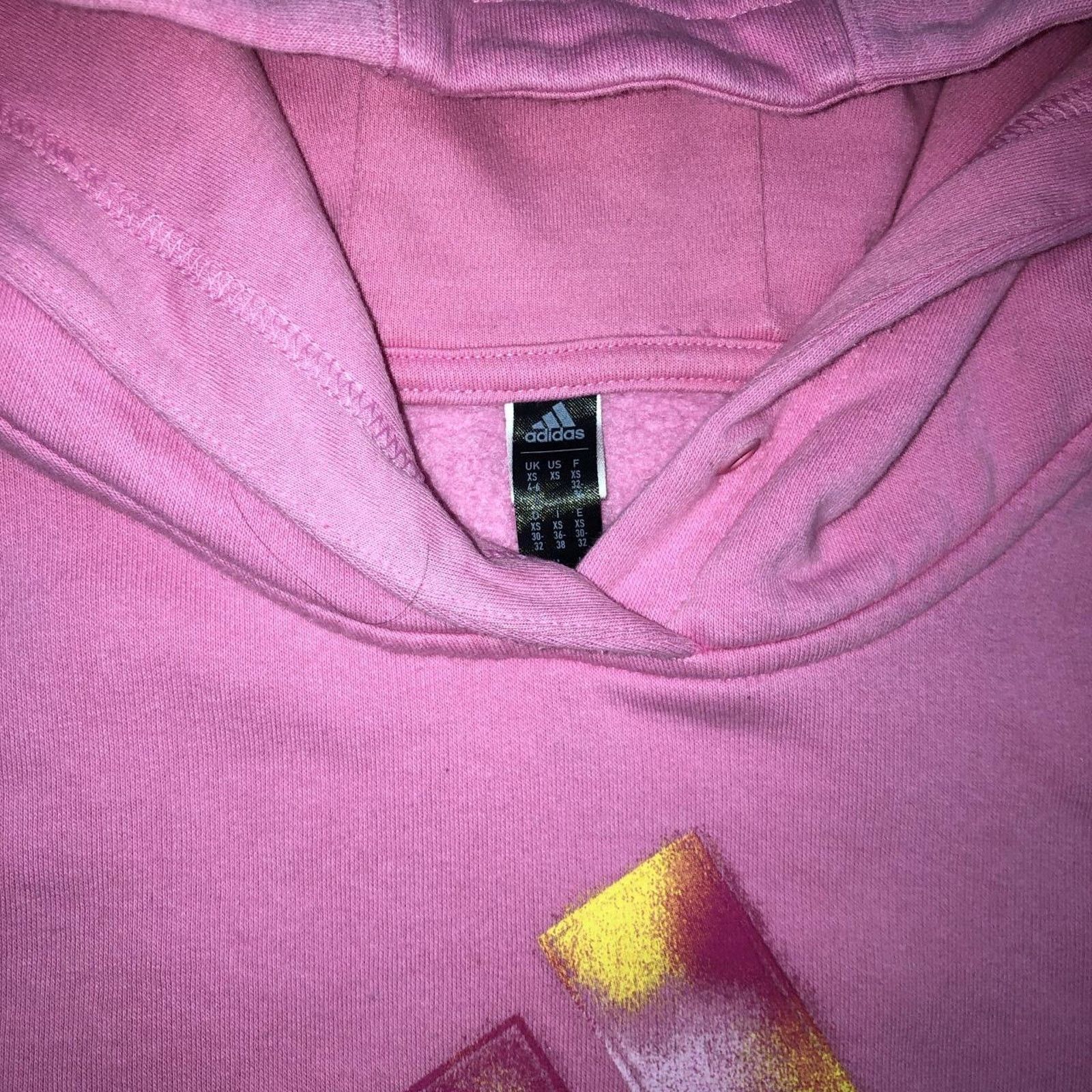 Adidas Women’s Pink/Yellow Adidas Graphic Logo Hoodie Size XS / US 0-2 / IT 36-38 - 4 Thumbnail