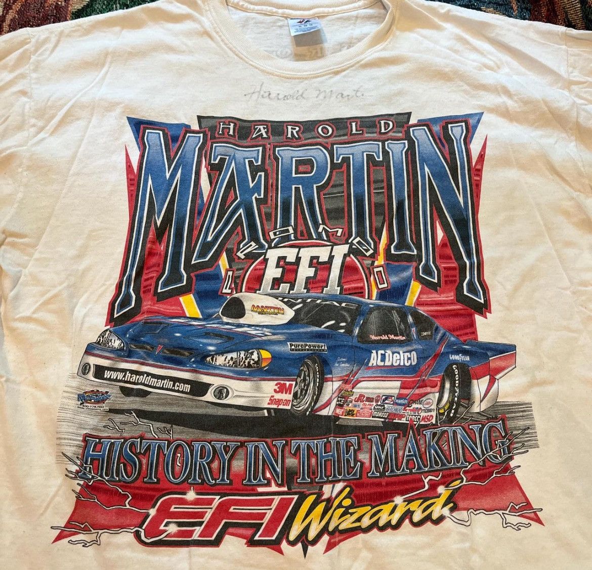 Jerzees harold martin racing shirt signed Size US XL / EU 56 / 4 - 1 Thumbnail