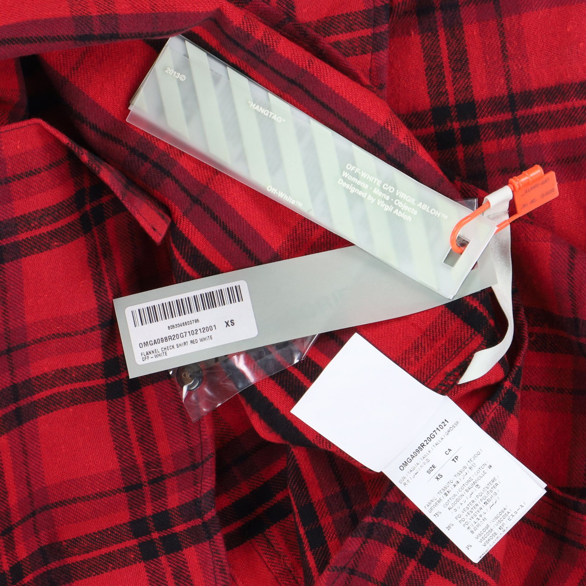Off-White Red Check Arrows Logo Flannel Shirt Size US XS / EU 42 / 0 - 7 Thumbnail