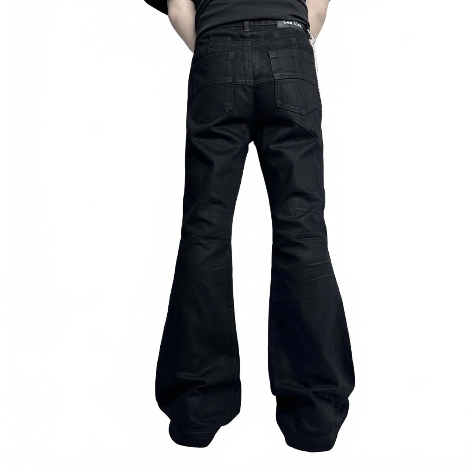 Japanese Brand Black Flared Denim Jeans, Wide Leg Stacked Jeans Size US 30 / EU 46 - 3 Thumbnail