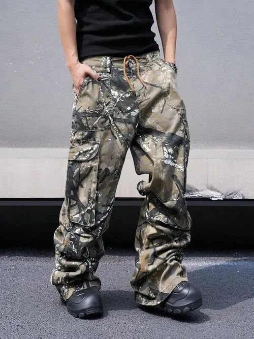 Japanese Brand Wakiko x Fujii Camo Baggy Cargo Workwear Size US 32 / EU 48 - 2 Thumbnail